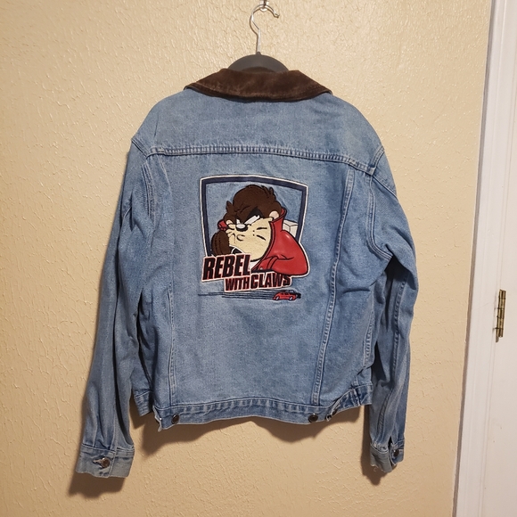 Rare Vintage Warner Brothers Taz‎ Trucker Jacket Size Small